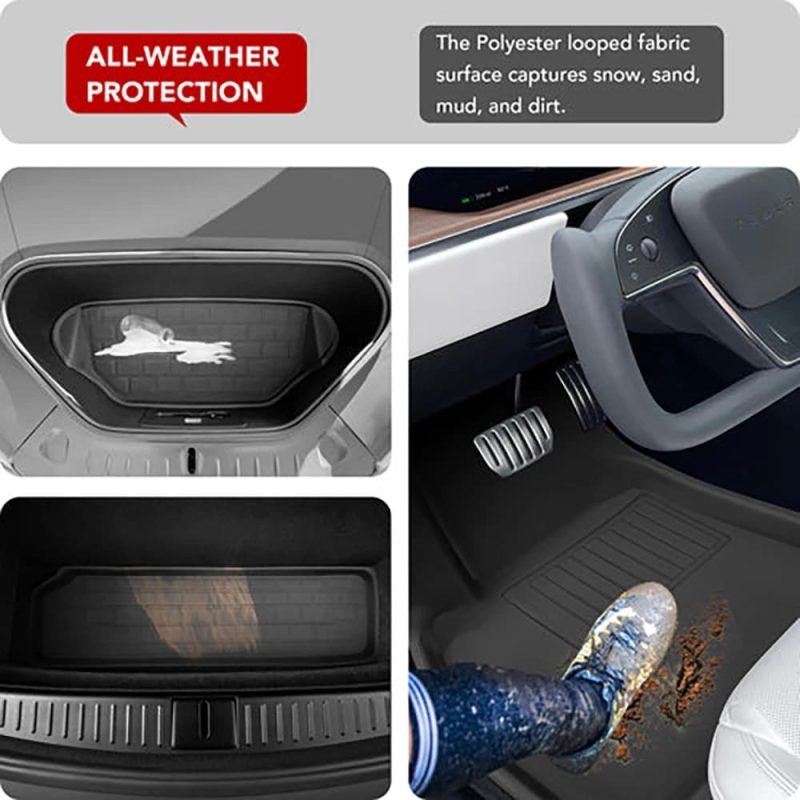 All-Weather Anti-Slip Waterproof Floor Mats for Tesla Model S 2023 2022 2021 - Image 5