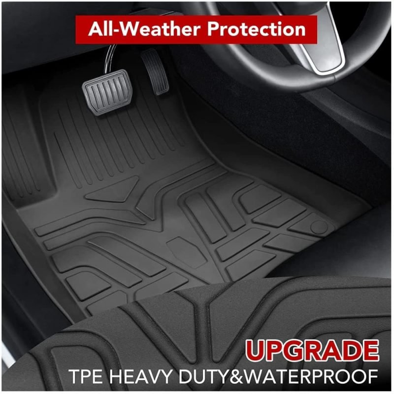 6 in 1 All-Weather Waterproof TPE Floor Mats Fit Model 3 2021 2022 2023 - Image 4